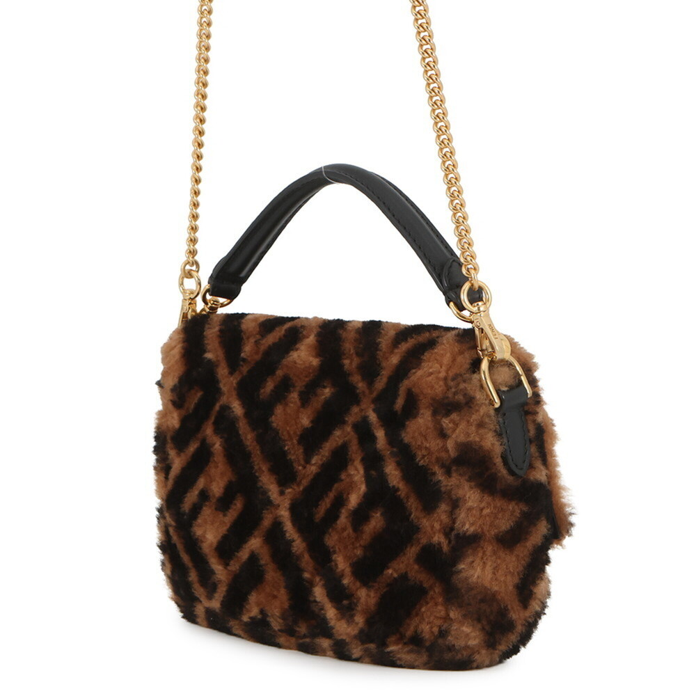 Fendi Zucca pattern baguette mini handbag, sheepskin and leather, 8BS017, FEN... - Picture 2 of 15